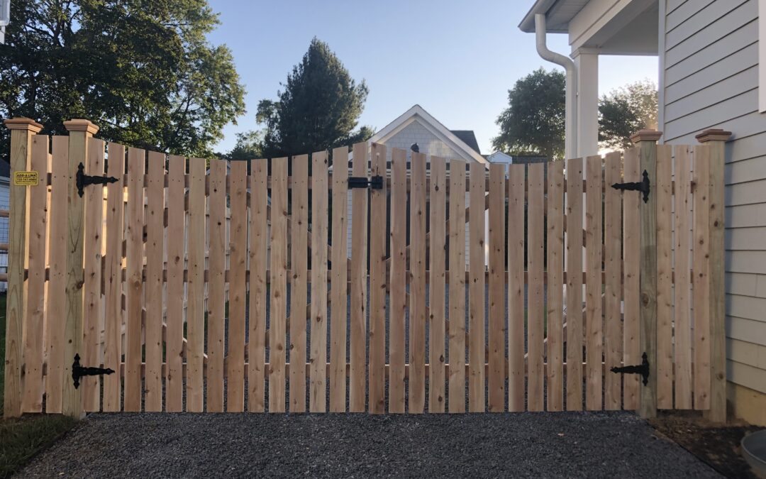 Custom Spaced Dowel Construction Cedar Gate and Fence