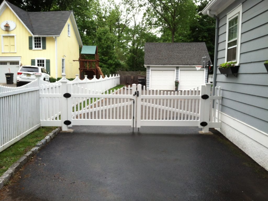 White PVC Driveway Gates Add A Link Fence Company