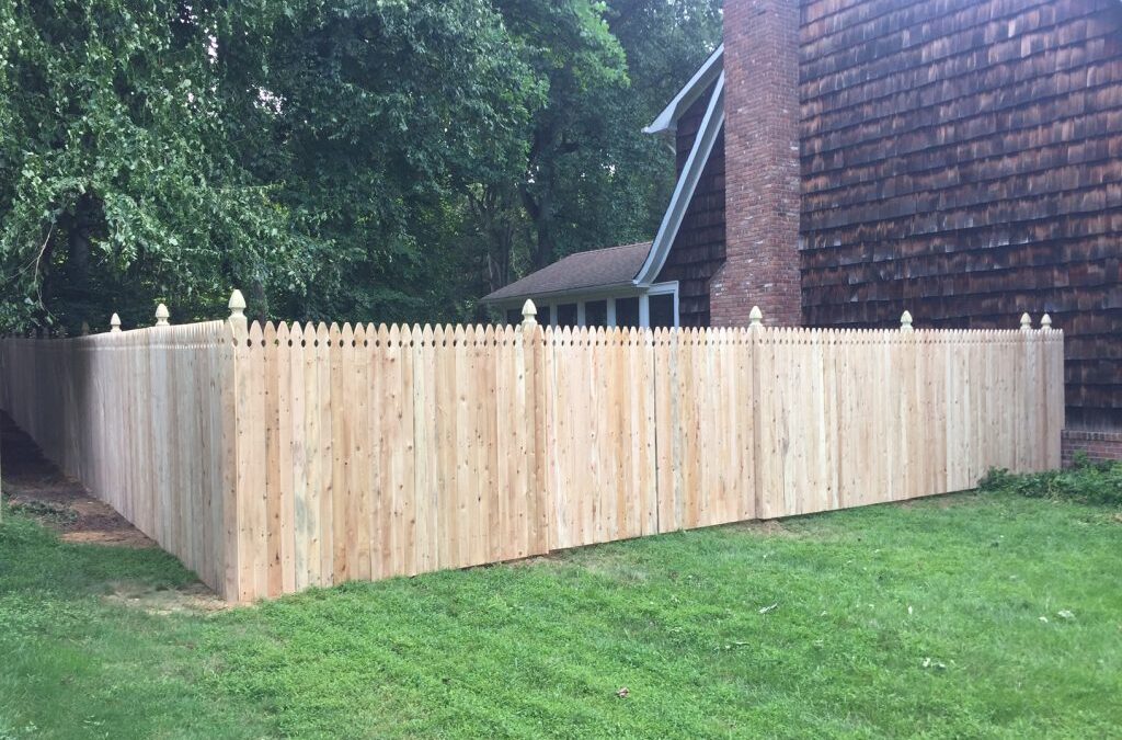 Cedar Fence with Gothic Points