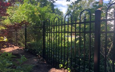 Jerith Concord Black Aluminum Fence with Finials