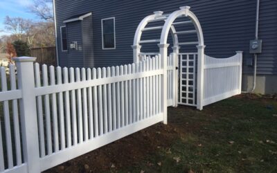 PVC Picket Fence with Arbor