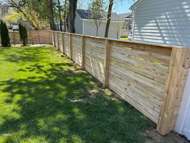 California Style Cedar Horizontal Board Fence