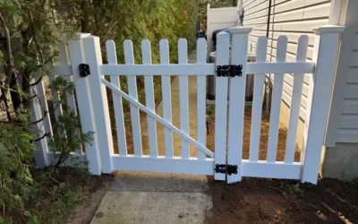 White PVC Backyard Gate — Fair Haven, NJ