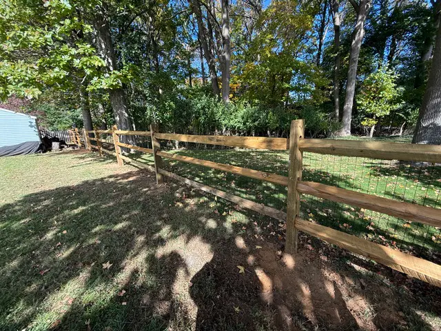 Three-Rail Pressure-Treated Split-Rail Fence — Little Silver, NJ
